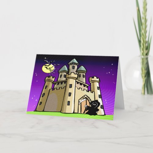 Castle Bats and Grim Reaper at Castle Door Card