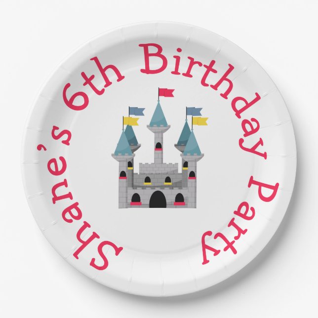Castle Birthday Party Paper Plates (Front)