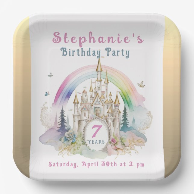 Castle Birthday Party Paper Plates (Front)
