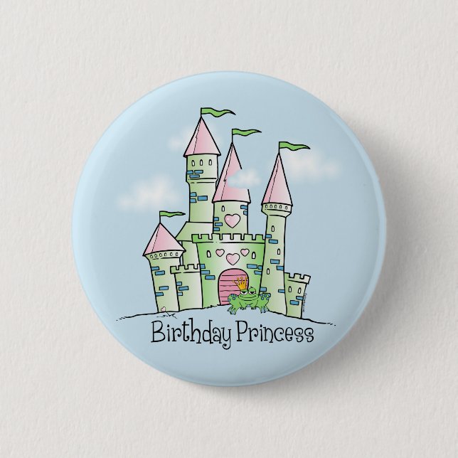 Castle Birthday Princess Pinback Button (Front)