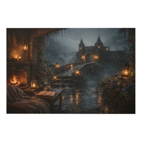 Castle Bridge Canal Wood Wall Art