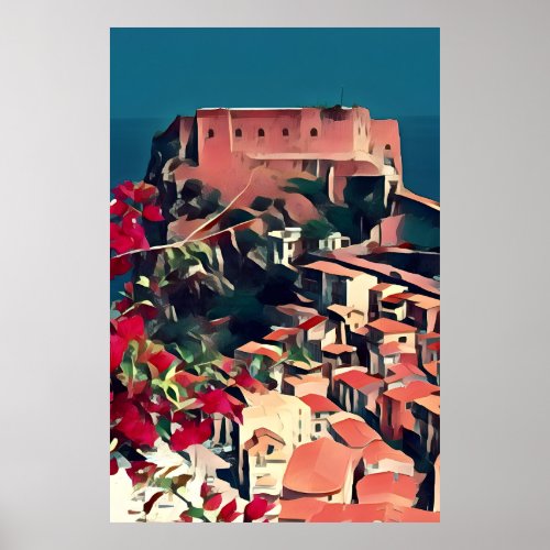 Castle by the Sea Italy Art Print