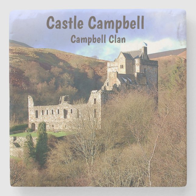 Castle Campbell – Campbell Clan Stone Coaster (Front)