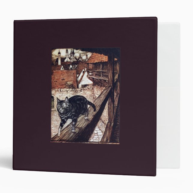 Castle Cat Rackham Illustration 3 Ring Binder (Front/Inside)