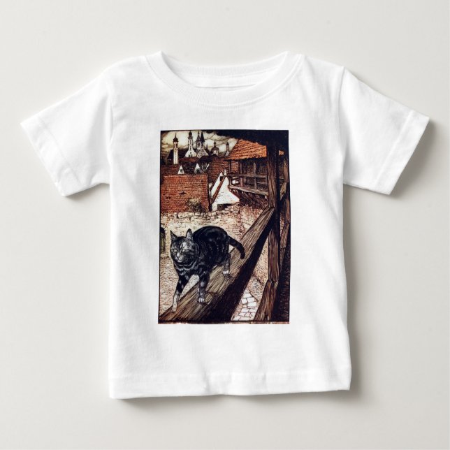 Castle Cat Rackham Illustration Baby T-Shirt (Front)
