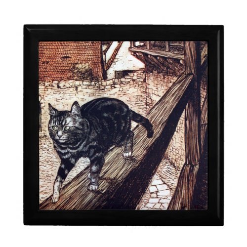 Castle Cat Rackham Illustration Jewelry Box