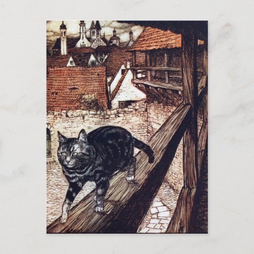 Castle Cat Rackham Illustration Postcard