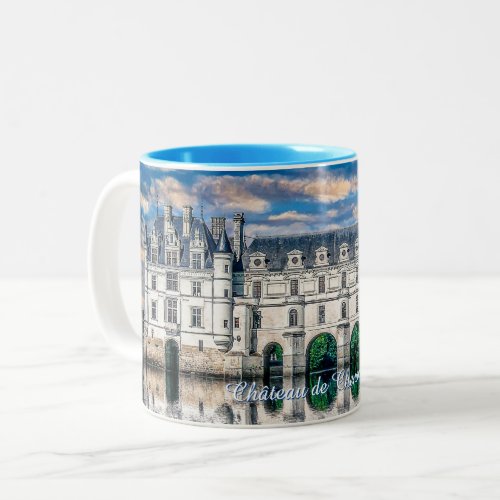 Castle chateau de Chenonceau France Two_Tone Coffee Mug