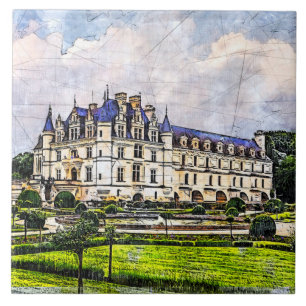 Castle Chenonceau. France. Ceramic Tile