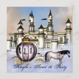 Castle Clouds Princess Fairytale Sweet 16 Party Invitation