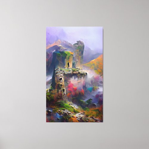 Castle _ Colorful Abstract Painting Canvas Print