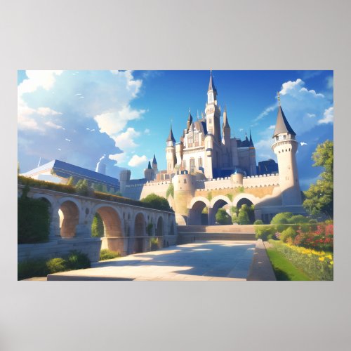 Castle Courtyard Poster