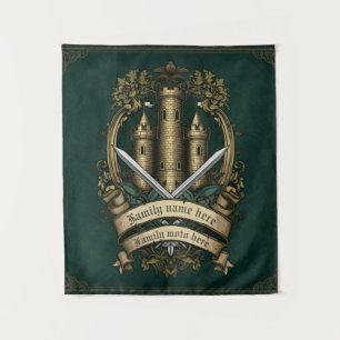 “Castle Crest of Honor” Customizable Medieval Tapestry