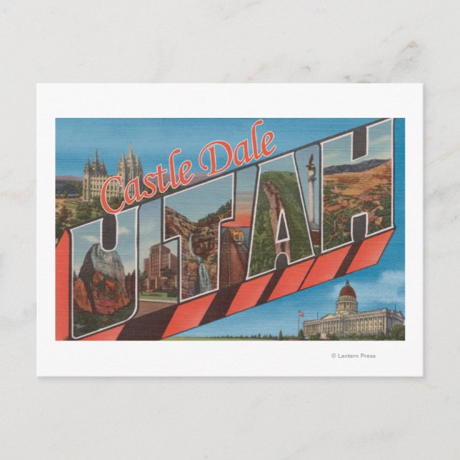 Castle Dale, Utah - Large Letter Scenes Postcard (Front)