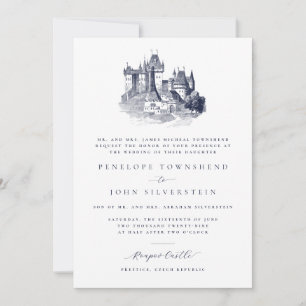 Castle Elegant Illustration Formal Wedding Invitation