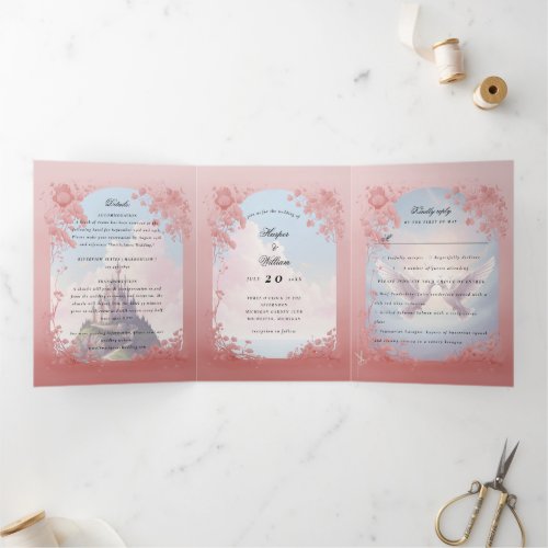 Castle fairy tale book Tri_Fold Wedding