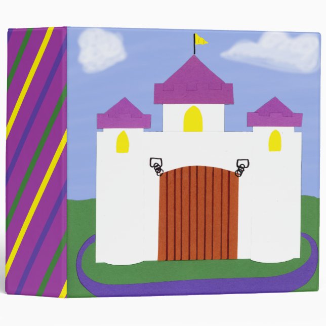 Castle Fairytale with Purple Turrets 3 Ring Binder (Front/Spine)