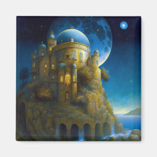 Castle Fantasy Moon Landscape Magnet