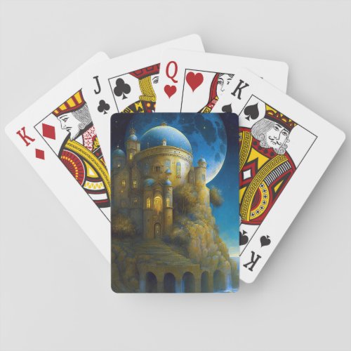 Castle Fantasy Moon Landscape Poker Cards