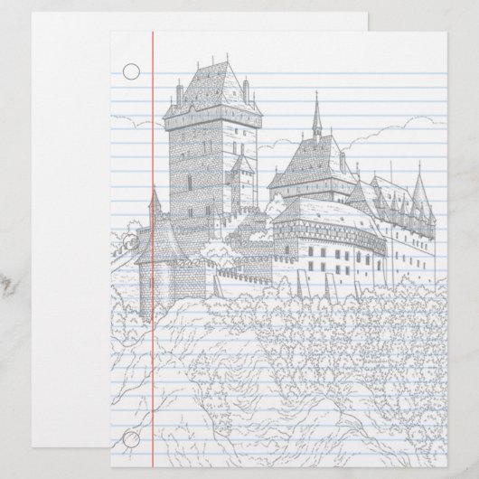 Castle Fantasy Notebook Paper (Front/Back)