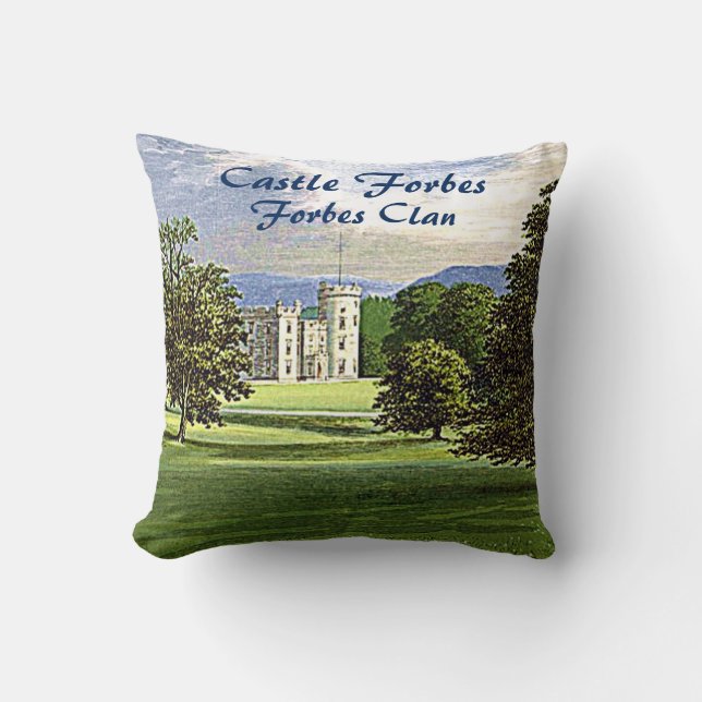 Castle Forbes – Scottish Forbes Clan Throw Pillow (Front)
