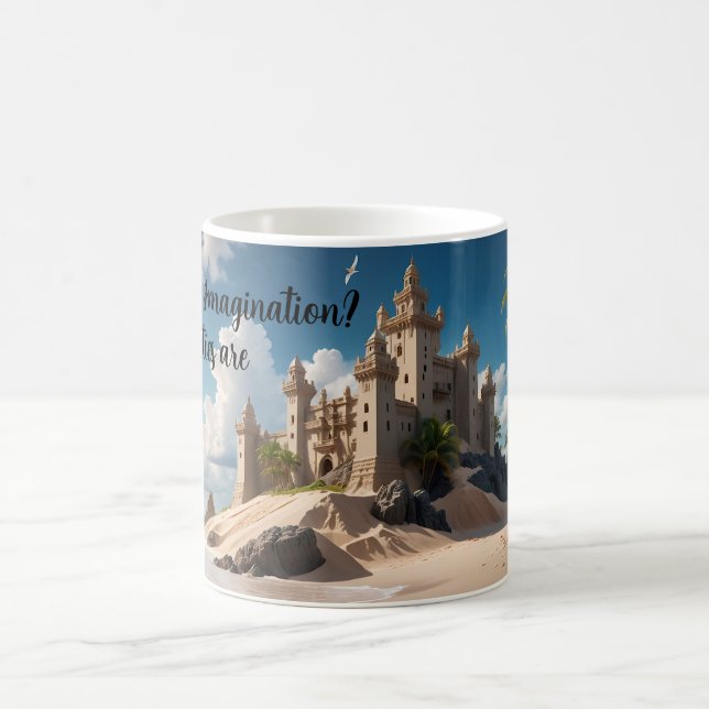 Castle from the Beach of Possibilities Coffee Mug (Center)