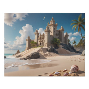 Castle from the Beach of Possibilities Faux Canvas Print