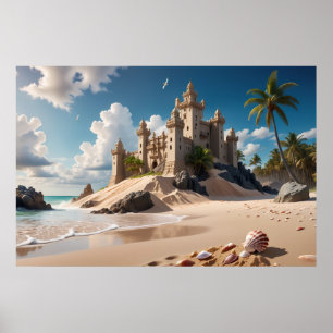 Castle from the Beach of Possibilities Poster