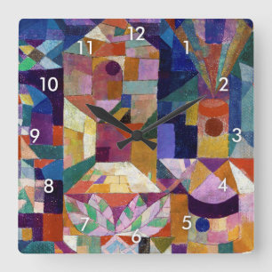 Castle Garden, Paul Klee Square Wall Clock