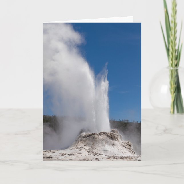 Castle Geyser Folded Greeting Card (Front)
