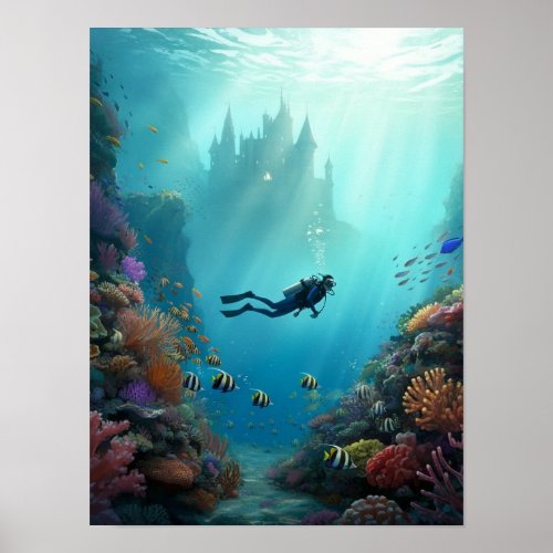 Castle hidden in the reef poster