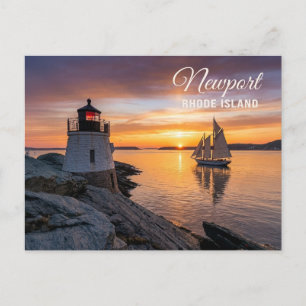 Castle Hill Lighthouse Newport Rhode Island RI Postcard
