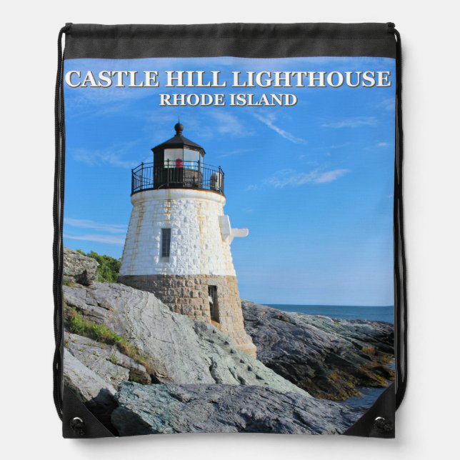 Castle Hill Lighthouse, Rhode Island Drawstring Bag (Front)