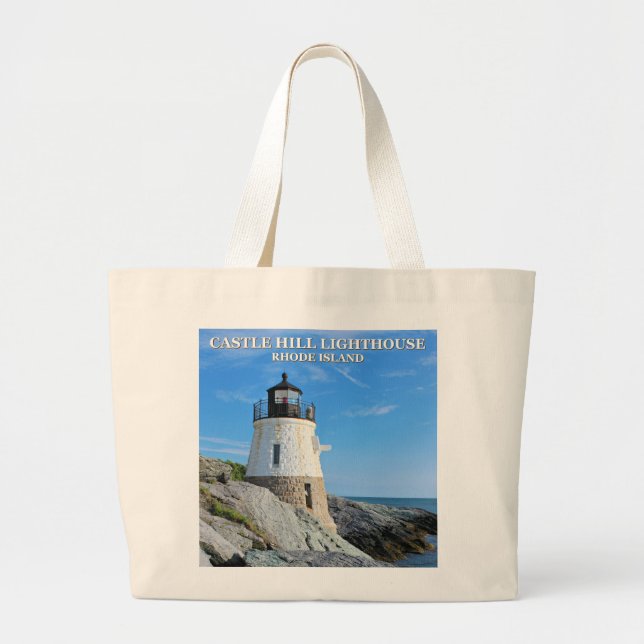 Castle Hill Lighthouse, Rhode Island Large Tote Bag (Front)