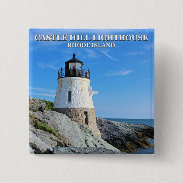 Castle Hill Lighthouse, Rhode Island Pinback Button (Front)