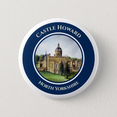 Castle Howard North Yorkshire Watercolor Painting Button