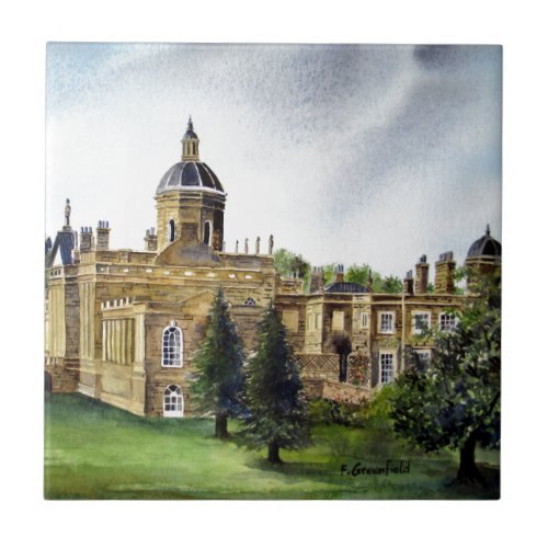 Castle Howard North Yorkshire Watercolor Painting Ceramic Tile