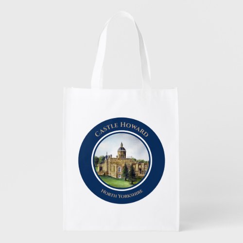 Castle Howard North Yorkshire Watercolor Painting Grocery Bag