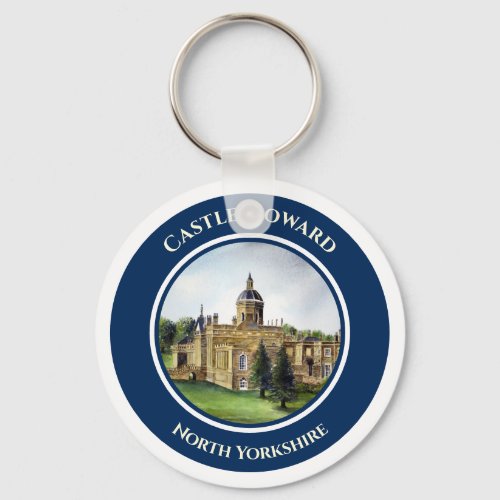 Castle Howard North Yorkshire Watercolor Painting Keychain