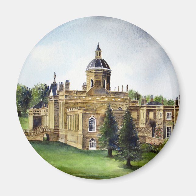 Castle Howard North Yorkshire Watercolor Painting Magnet (Front)