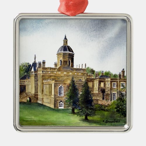 Castle Howard North Yorkshire Watercolor Painting Metal Ornament