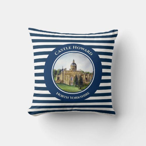 Castle Howard North Yorkshire Watercolor Painting Throw Pillow