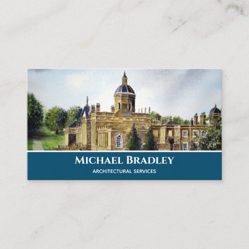 Castle Howard York England Watercolor Landscape Business Card