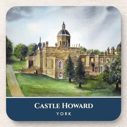 Castle Howard York England Watercolor Painting Beverage Coaster