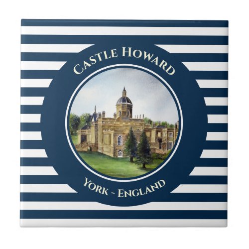 Castle Howard York England Watercolor Painting Ceramic Tile