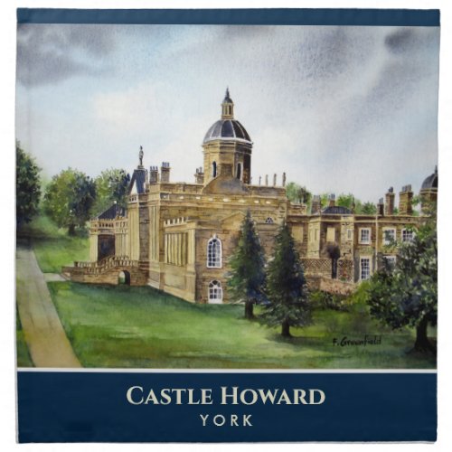 Castle Howard York England Watercolor Painting Cloth Napkin