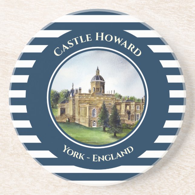 Castle Howard York England Watercolor Painting Coaster (Front)
