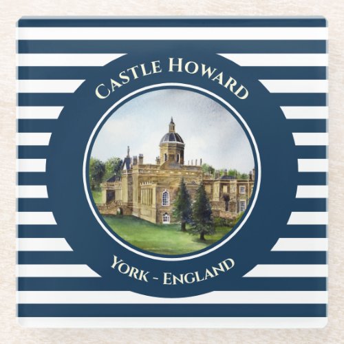 Castle Howard York England Watercolor Painting Glass Coaster