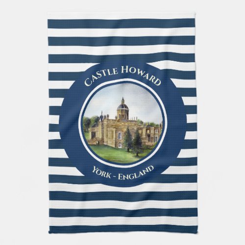 Castle Howard York England Watercolor Painting Kitchen Towel