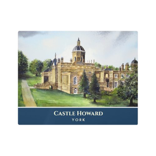 Castle Howard York England Watercolor Painting Metal Print